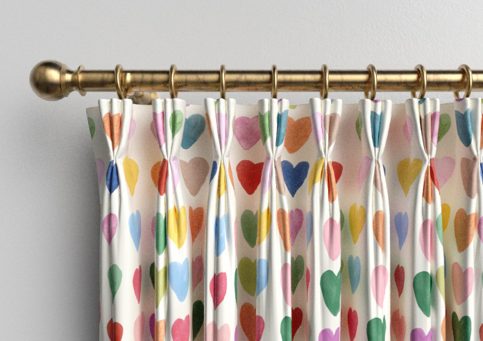 Wee Blue Bell Love Hearts, Multi - Made to Measure Curtains - Image 11